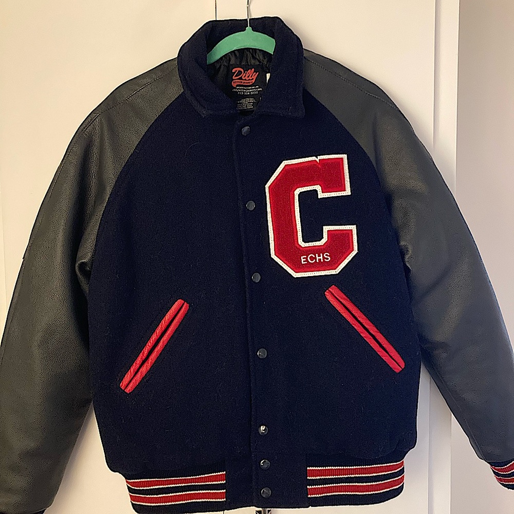 Letterman Varsity Jacket Genuine Cow Leather Sleeves and Original Wool